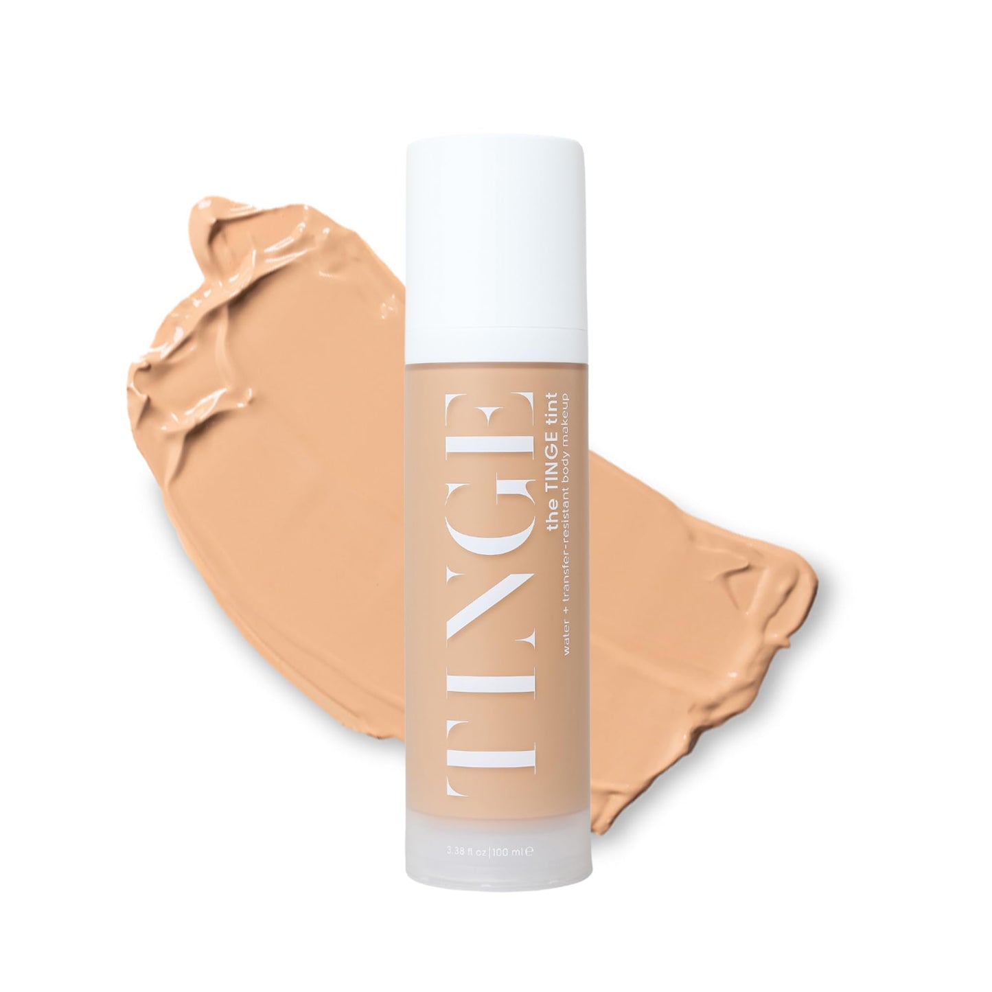 Tinge Body Makeup, Water & Transfer Resistant, Medium Coverage Cream, Lasts Up to 48 Hours, For All Skin Types, Fragrance Free, Vegan, American Made, 3.38 Fl Oz. - Tan Neutral