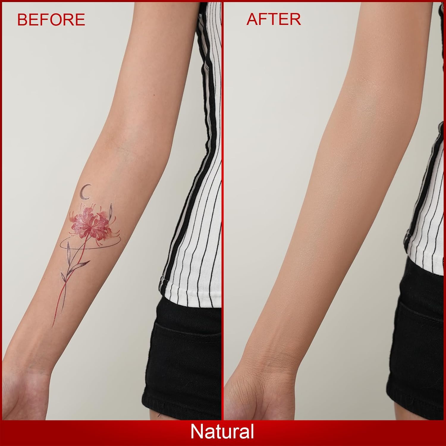 Tattoo Cover Up Makeup Waterproof,No Transfer Body Coverage Perfector,Full Coverage Body Foundation & Tattoo Concealer (Natural)