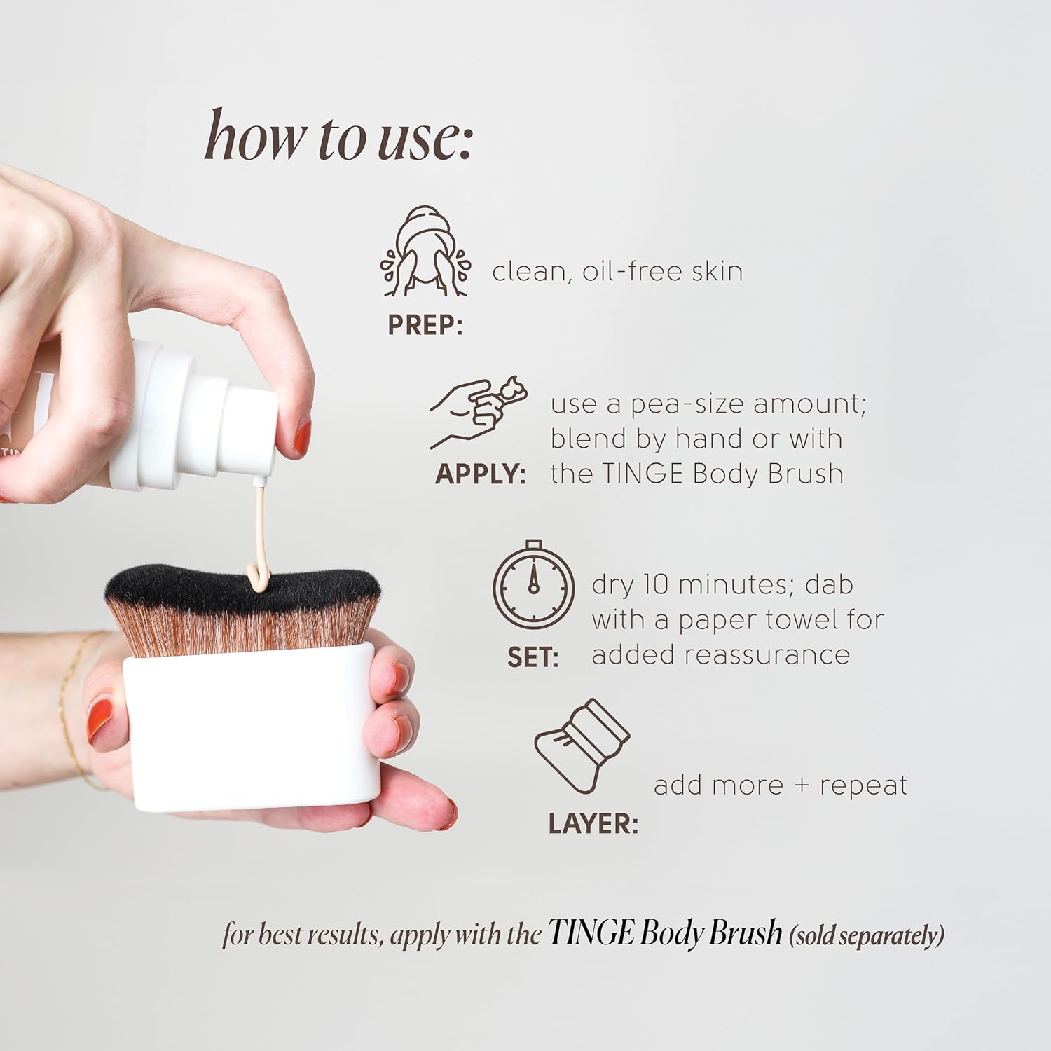 Tinge Body Makeup, Water & Transfer Resistant, Medium Coverage Cream, Lasts Up to 48 Hours, For All Skin Types, Fragrance Free, Vegan, American Made, 3.38 Fl Oz. - Tan Neutral