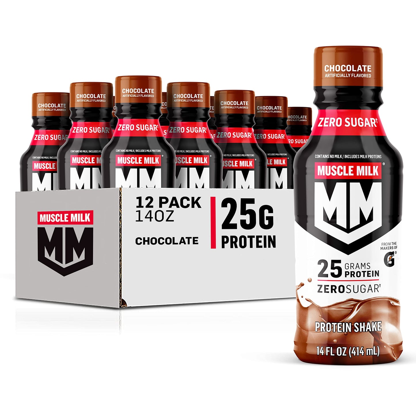 Muscle Milk Genuine Liquid Protein Shake, Vanilla Crème, 25g Protein, 14 Fl Oz Bottle, 12 Pack