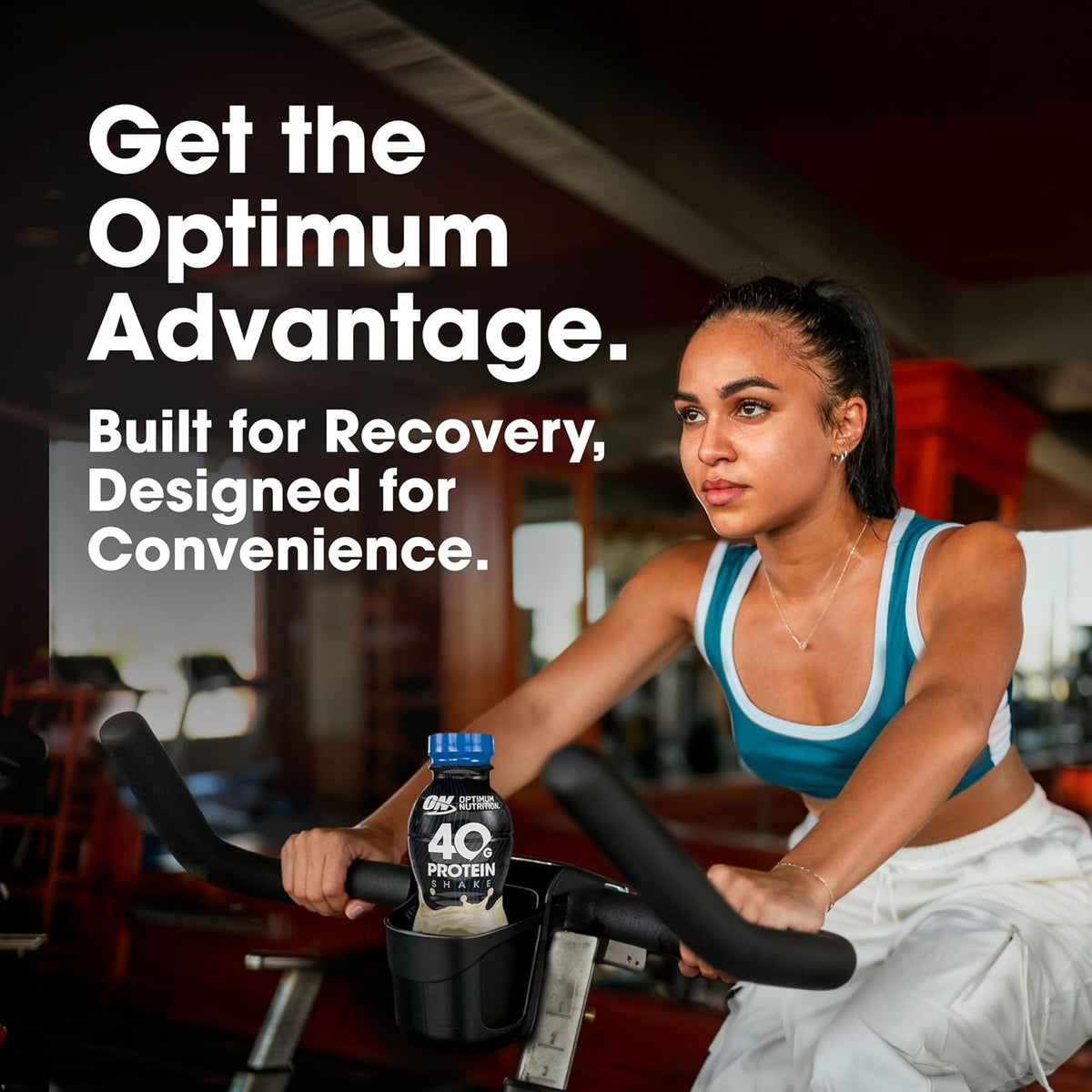 Optimum Nutrition 40g Protein Shake, Vanilla, 14 Fl Oz, 12 Ct
