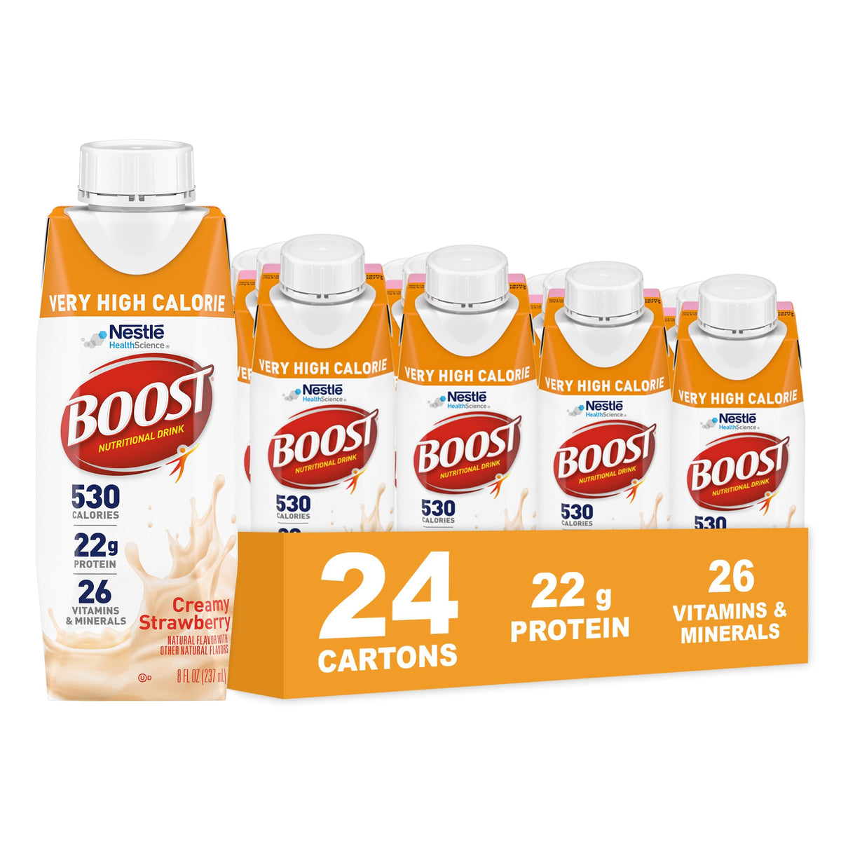 BOOST Very High Calorie Nutritional Drink, Chocolate, 8 Fl Oz, 24 pk