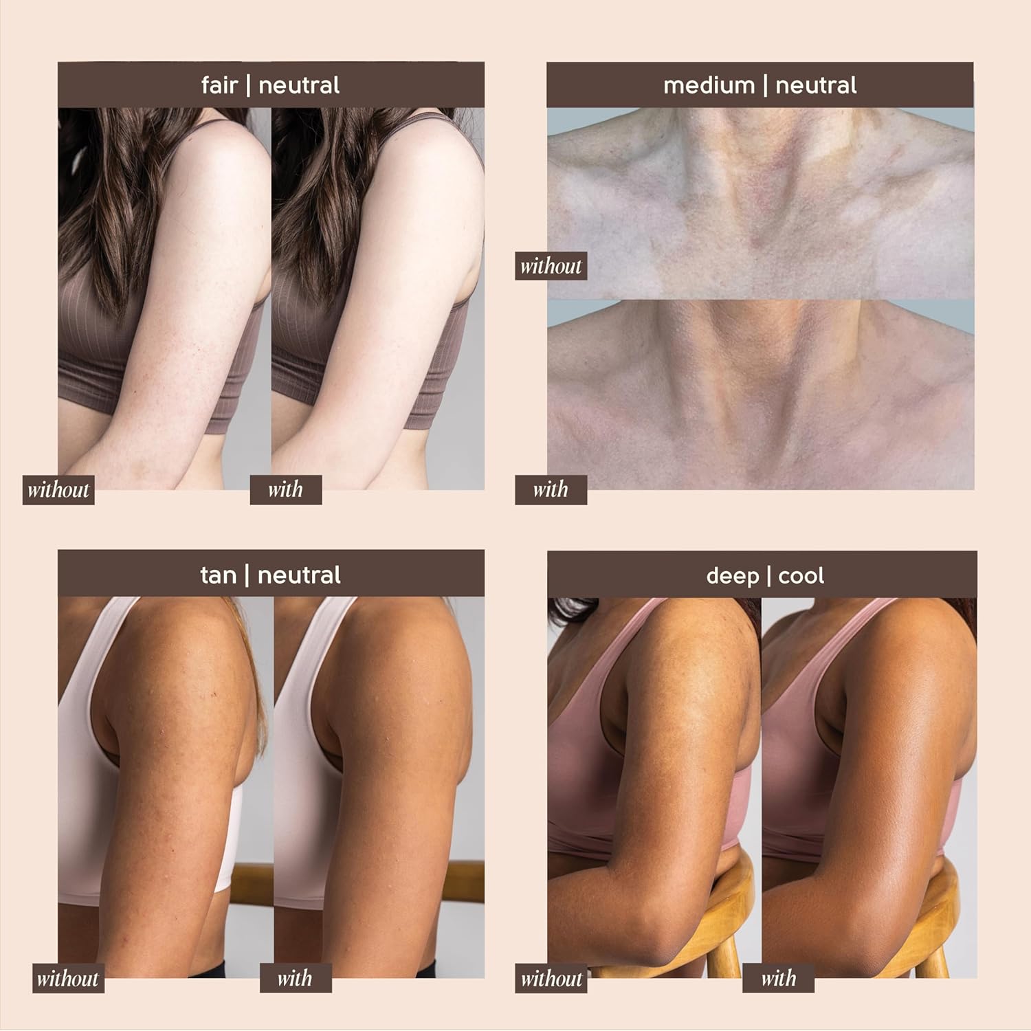 Tinge Body Makeup, Water & Transfer Resistant, Medium Coverage Cream, Lasts Up to 48 Hours, For All Skin Types, Fragrance Free, Vegan, American Made, 3.38 Fl Oz. - Tan Neutral