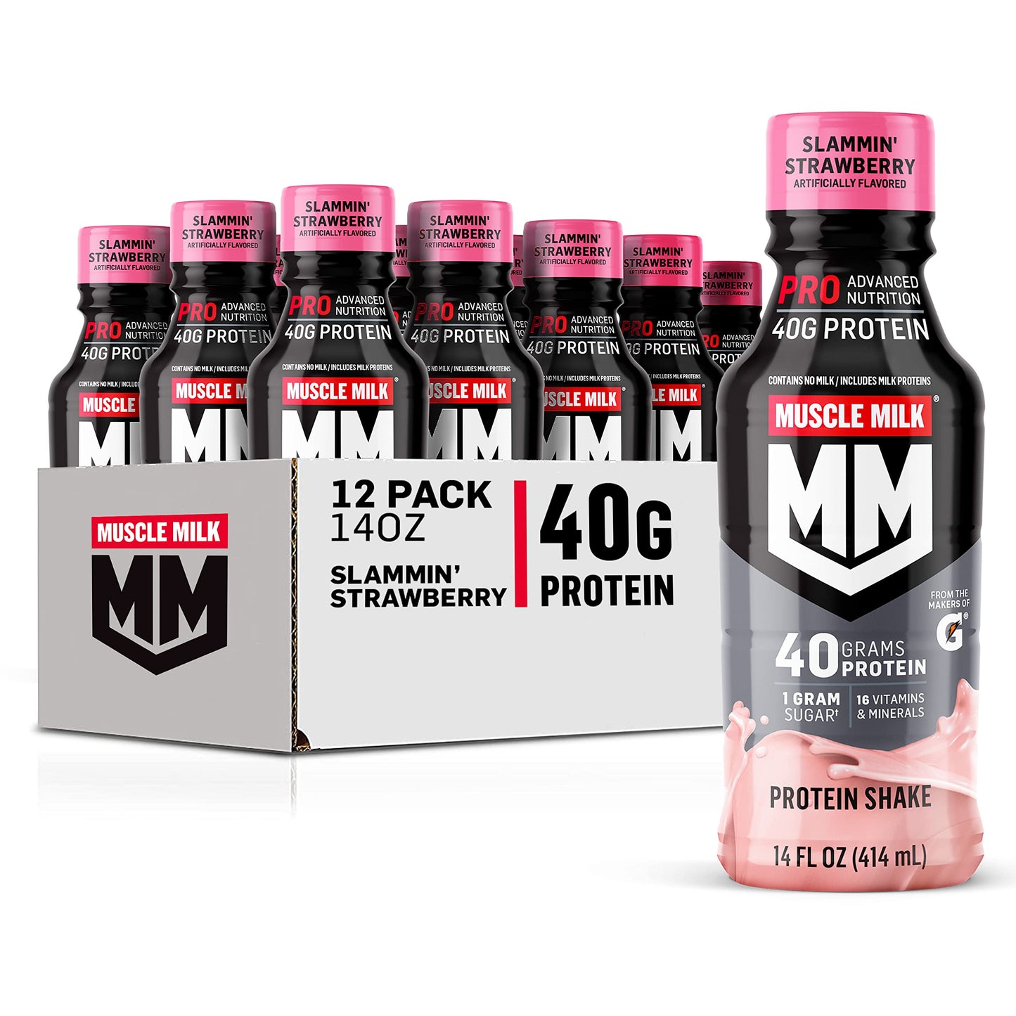 Muscle Milk Pro Series Protein Shake, Chocolate Peanut Butter, 40g Protein, 14 Fl Oz (Pack of 12)