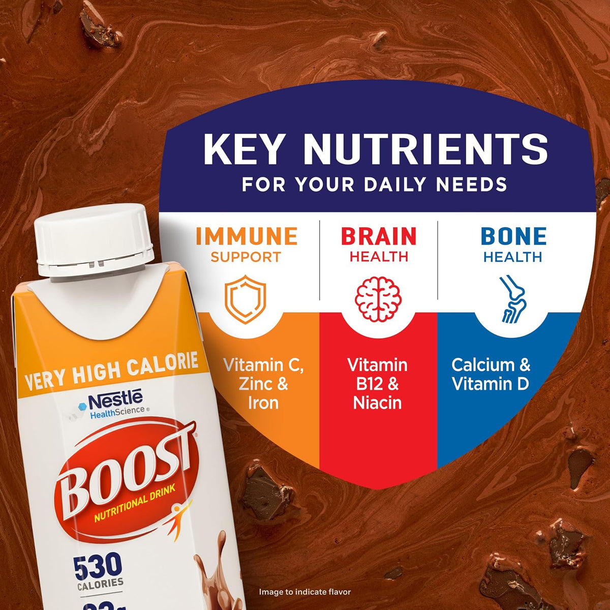 BOOST Very High Calorie Nutritional Drink, Chocolate, 8 Fl Oz, 24 pk
